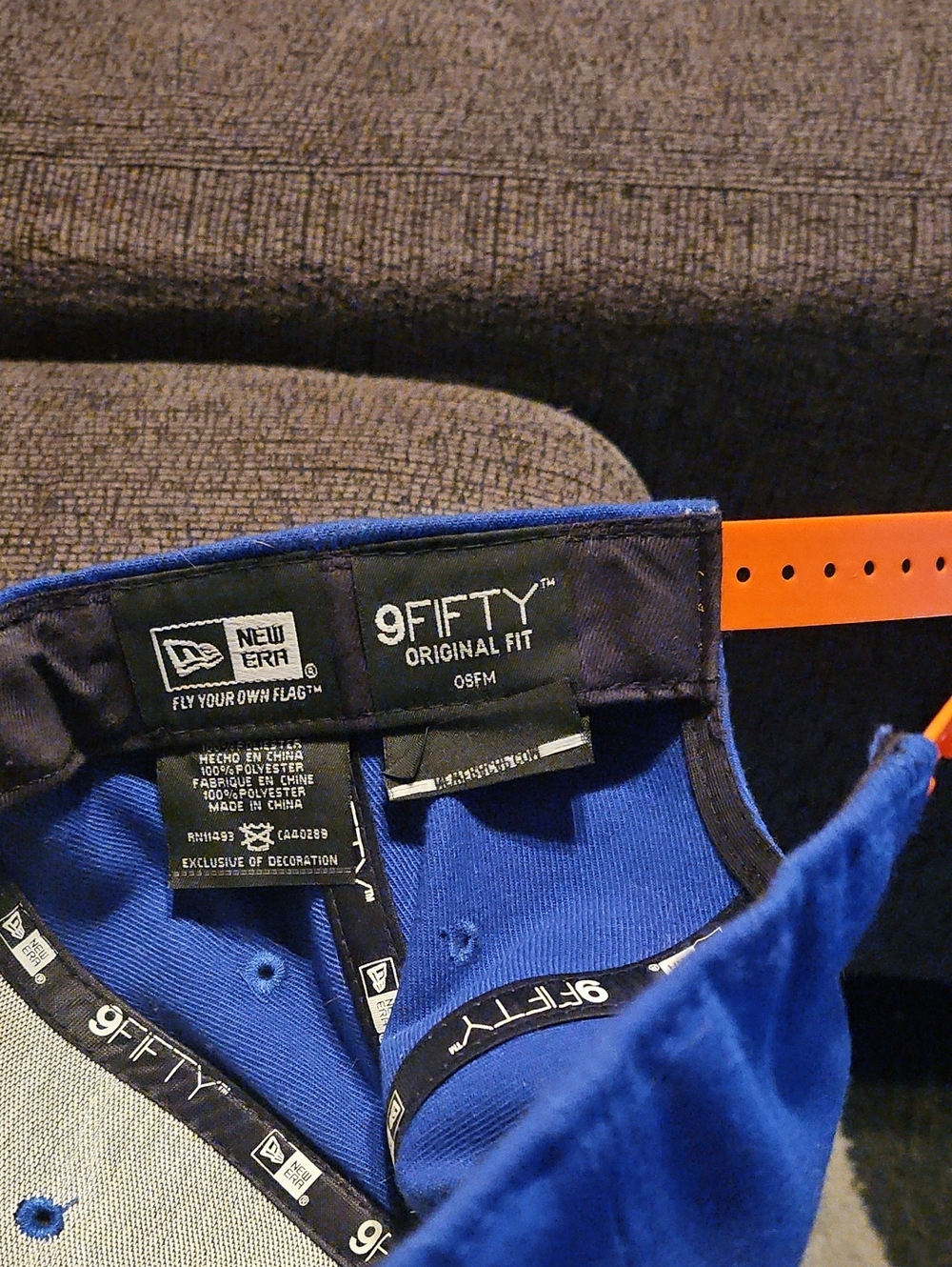 New Era 9FIFTY Royal Blue Snapback with Orange Strap